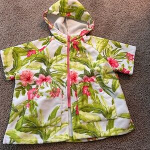 NWOT Tommy Bahama Girls Terry Cloth Tropical Themed Cover Up w Hood

Size S/M